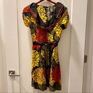 leifsdottir multicolor silk tie dress size 2